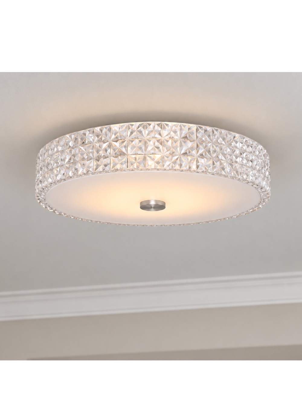Kira Home Maxine 15” Crystal Flush Mount LED Ceiling Light 3000K • Like New